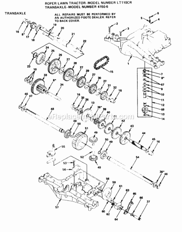 Page E Diagram and Parts List for YTH160AT 1999 And Before Husqvarna Lawn Tractor