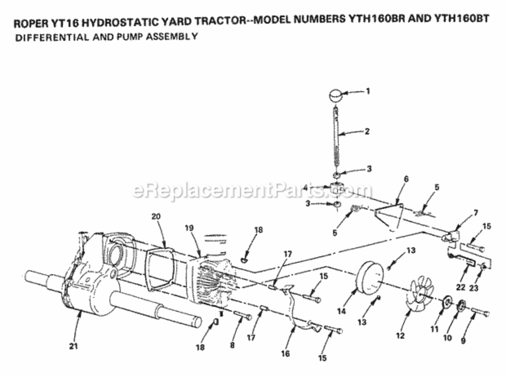 Page B Diagram and Parts List for YTH160BR 1999 And Before Husqvarna Lawn Tractor