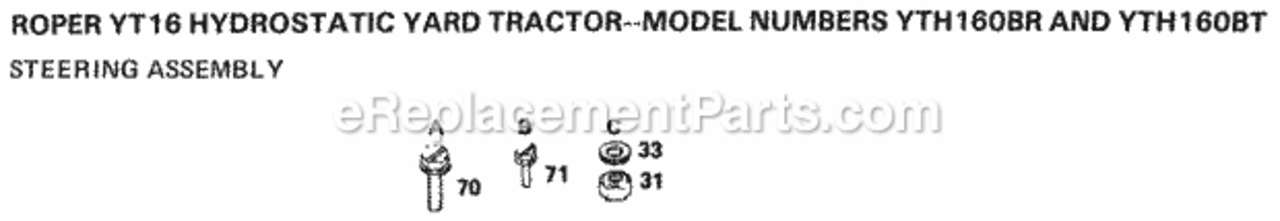 Page I Diagram and Parts List for YTH160BT 1999 And Before Husqvarna Lawn Tractor