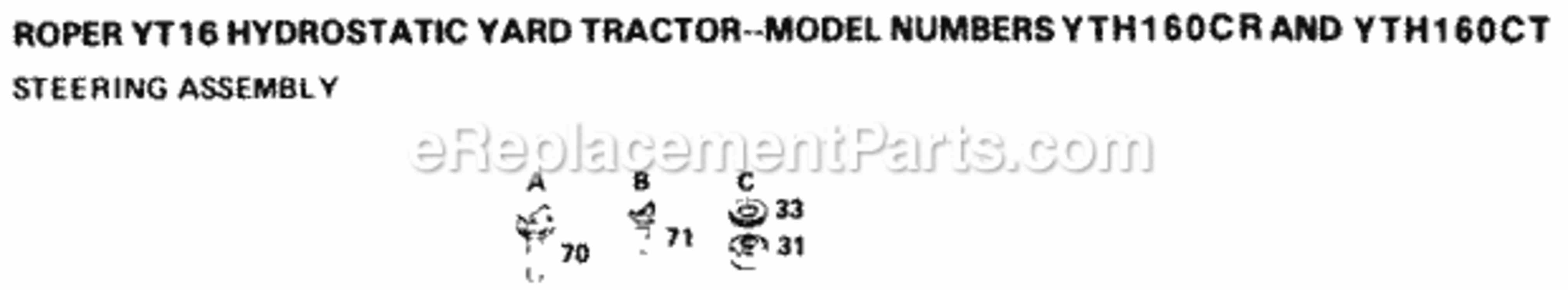 Page G Diagram and Parts List for YTH160CR 1999 And Before Husqvarna Lawn Tractor
