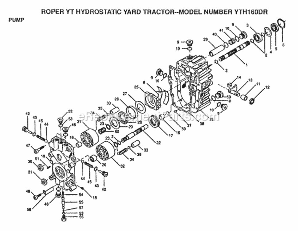 Page L Diagram and Parts List for YTH160DR 1999 And Before Husqvarna Lawn Tractor