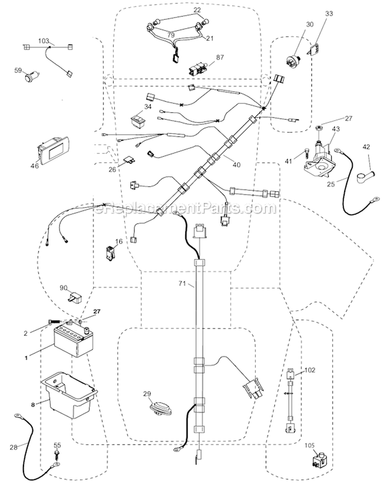 Electrical Diagram and Parts List for YTH21K46  Husqvarna Lawn Tractor