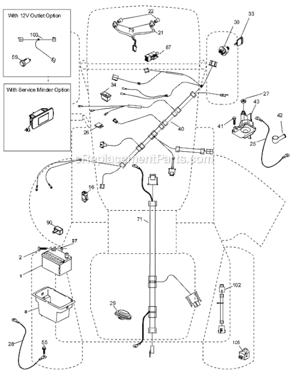 Electrical Diagram and Parts List for YTH22V46  Husqvarna Lawn Tractor