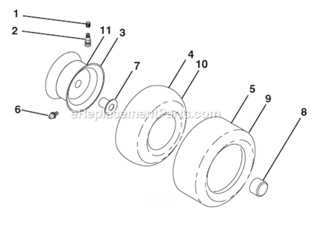 Wheels_And_Tires Diagram and Parts List for YTH2348 96045000504 Husqvarna Lawn Tractor