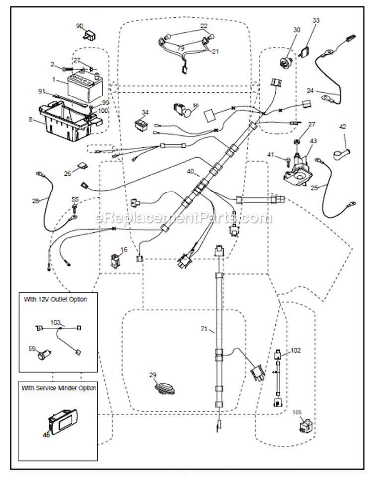 Electrical Diagram and Parts List for YTH23V48-96043008600  Husqvarna Lawn Tractor