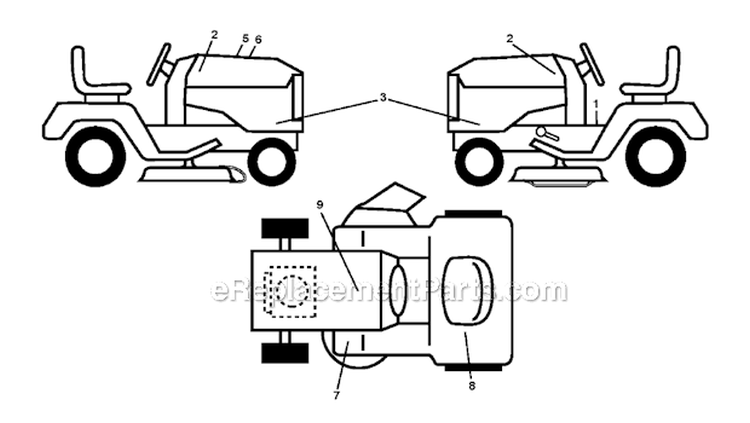 Decals Diagram and Parts List for YTH24V48LS 2011-01 - 96043011601 Husqvarna Lawn Tractor