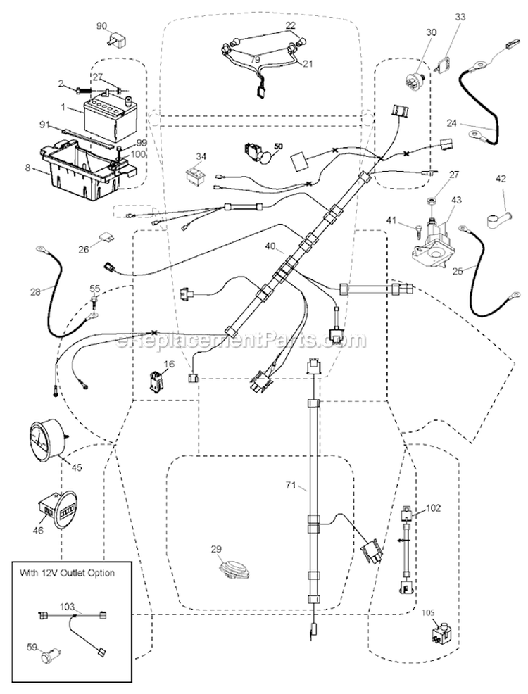 Electrical Diagram and Parts List for YTH24V48LS 2011-01 - 96043011601 Husqvarna Lawn Tractor