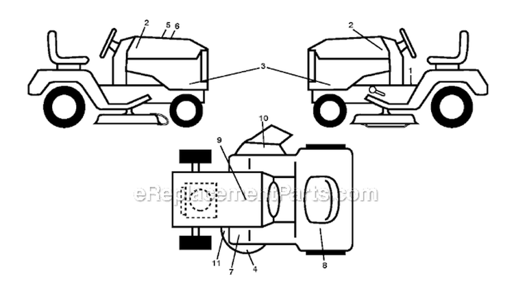 Decals Diagram and Parts List for YTH24V48LS 2011-07 - 96043011602 Husqvarna Lawn Tractor