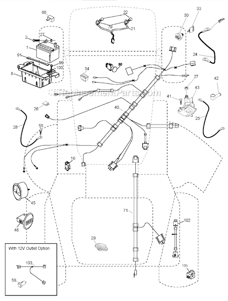 Electrical Diagram and Parts List for YTH24V48LS 2011-07 - 96043011602 Husqvarna Lawn Tractor
