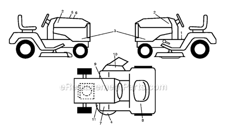 Decals Diagram and Parts List for YTH24V48LS 2011-08 - 96043011603 Husqvarna Lawn Tractor