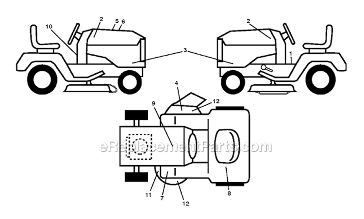 Decals Diagram and Parts List for YTH24V48LS 2011-10 - 96048001401 Husqvarna Lawn Tractor