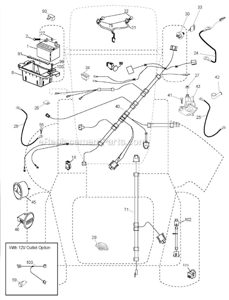 Electrical Diagram and Parts List for YTH24V48LS 2012-08 - 96048001402 Husqvarna Lawn Tractor