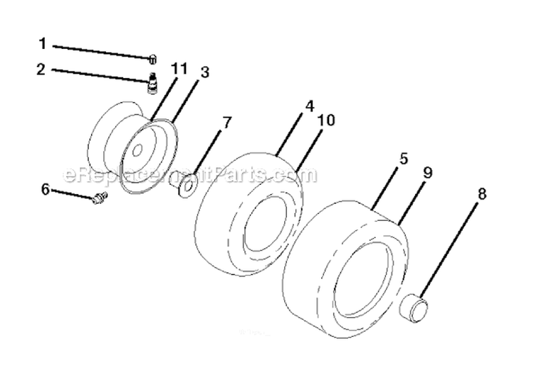 Wheels  Tires Diagram and Parts List for YTH24V48LS 2012-09 - 96043008900 Husqvarna Lawn Tractor