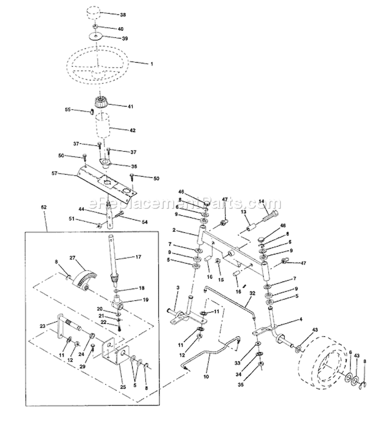 Page J Diagram and Parts List for YTHK180 YTHK 180 HCA -1996-01 Husqvarna Lawn Tractor