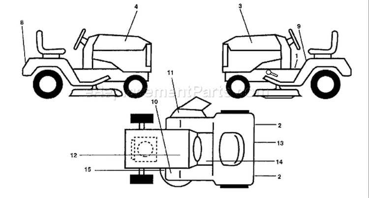 Page B Diagram and Parts List for YTHK180 YTHK 180 HCA -1996-01 Husqvarna Lawn Tractor