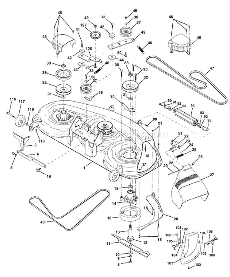 Page G Diagram and Parts List for YTHK180 YTHK 180 HCA -1996-01 Husqvarna Lawn Tractor