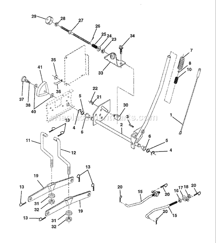 Page H Diagram and Parts List for YTHK180 YTHK 180 HCA -1996-01 Husqvarna Lawn Tractor