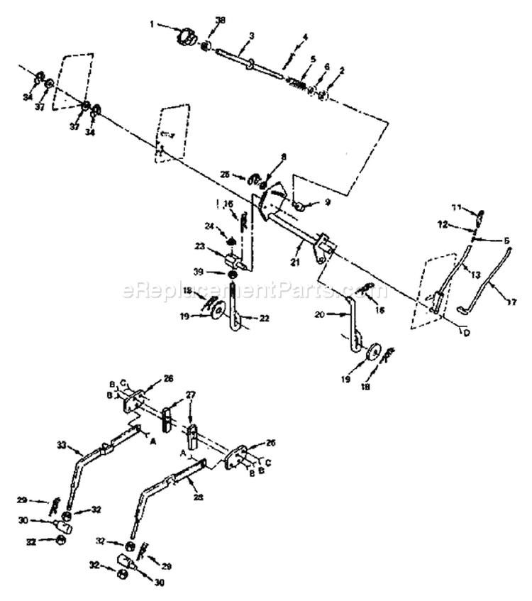 Page D Diagram and Parts List for 1120-14 YTH  1990-01 Husqvarna Lawn Tractor