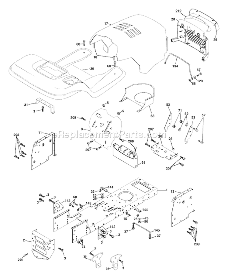 Page A Diagram and Parts List for 130 YTH  HEYTHK -954170026 -2000-10 Husqvarna Lawn Tractor