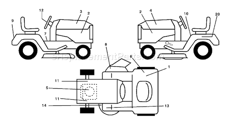 Page B Diagram and Parts List for 130 YTH  HEYTHK -954170026 -2000-10 Husqvarna Lawn Tractor