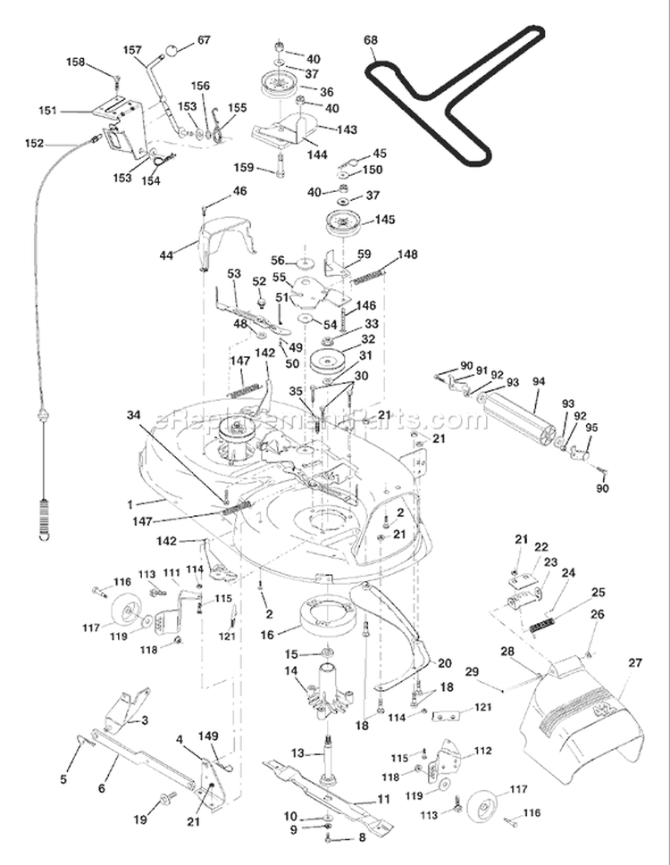 Page F Diagram and Parts List for 130 YTH  HEYTHK -954170026 -2000-10 Husqvarna Lawn Tractor