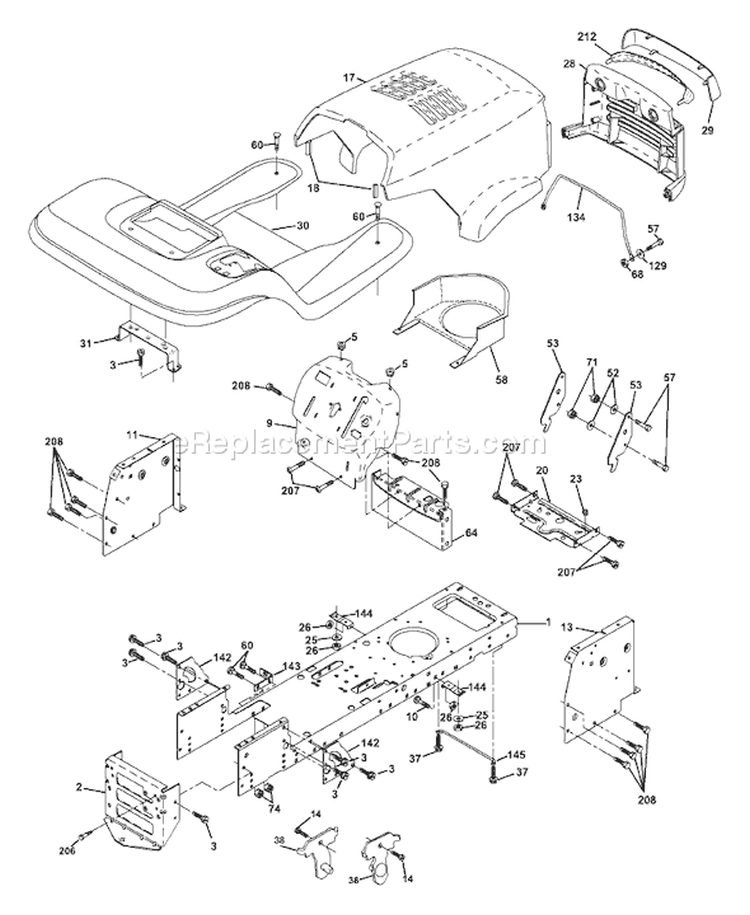 Page A Diagram and Parts List for 130 YTH  HEYTHL -954170026 -2001-02 Husqvarna Lawn Tractor
