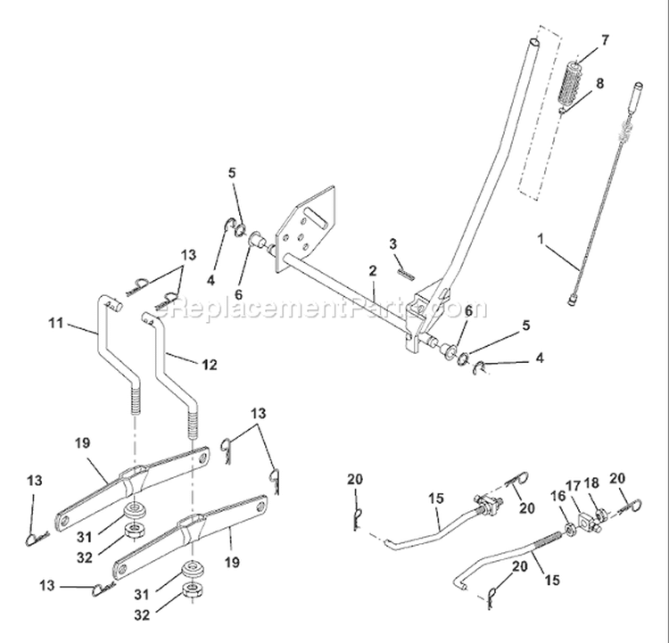 Page G Diagram and Parts List for 130 YTH  HEYTHL -954170026 -2001-02 Husqvarna Lawn Tractor