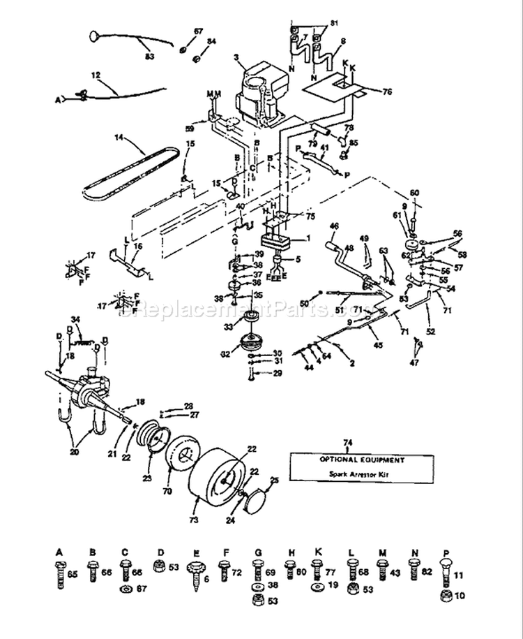 Page D Diagram and Parts List for 142 YTH  H14H44A -954000352 -1991-08 Husqvarna Lawn Tractor