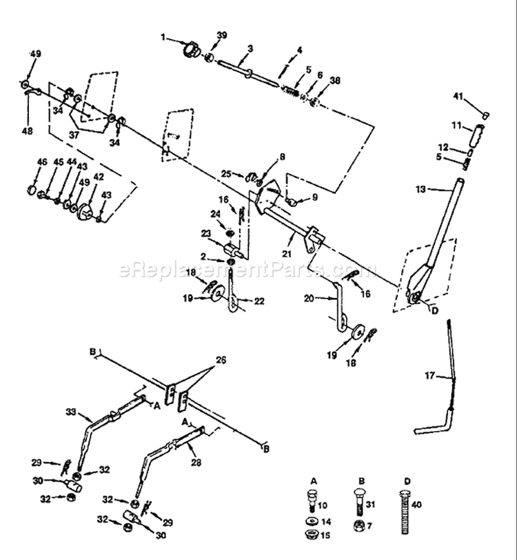 Page F Diagram and Parts List for 142 YTH  H14H44A -954000352 -1991-08 Husqvarna Lawn Tractor