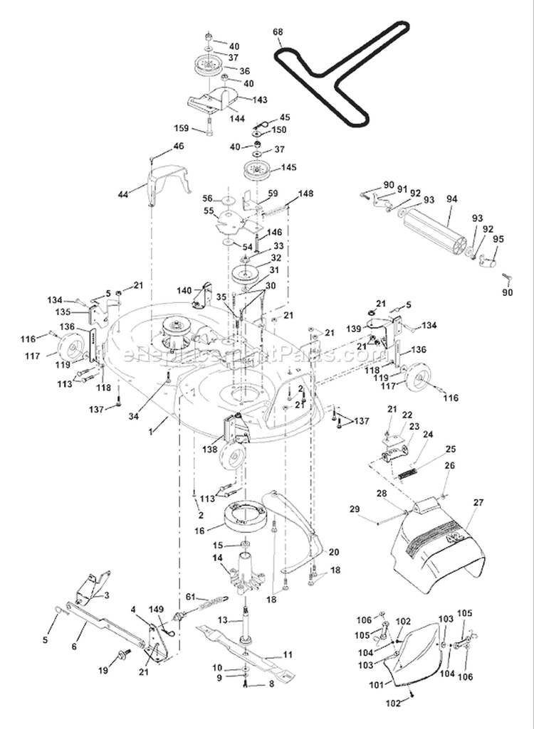 Page F Diagram and Parts List for 1452XPA YTH  954567253 -2001-01 Husqvarna Lawn Tractor