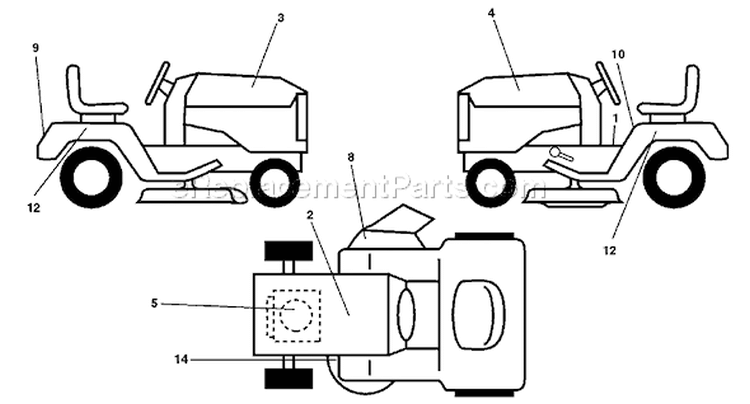 Page B Diagram and Parts List for 145 YTH  954140015A -1999-05 Husqvarna Lawn Tractor