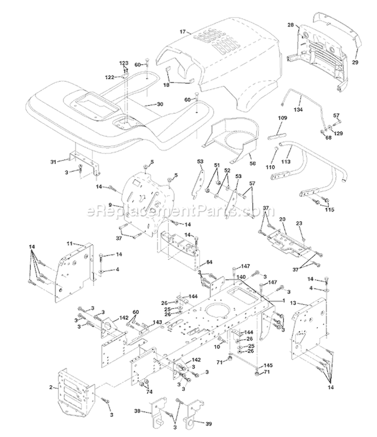 Page A Diagram and Parts List for 150 YTH  954140007B -1997-12 Husqvarna Lawn Tractor