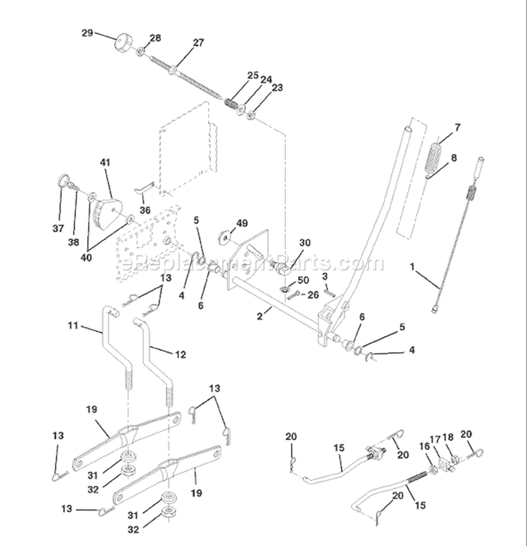 Page G Diagram and Parts List for 150 YTH  954140007B -1997-12 Husqvarna Lawn Tractor
