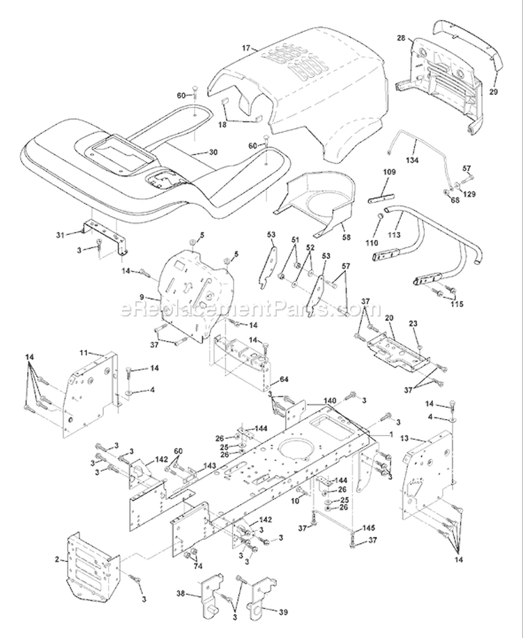 Page A Diagram and Parts List for 150 YTH  954140007C -1997-12 Husqvarna Lawn Tractor