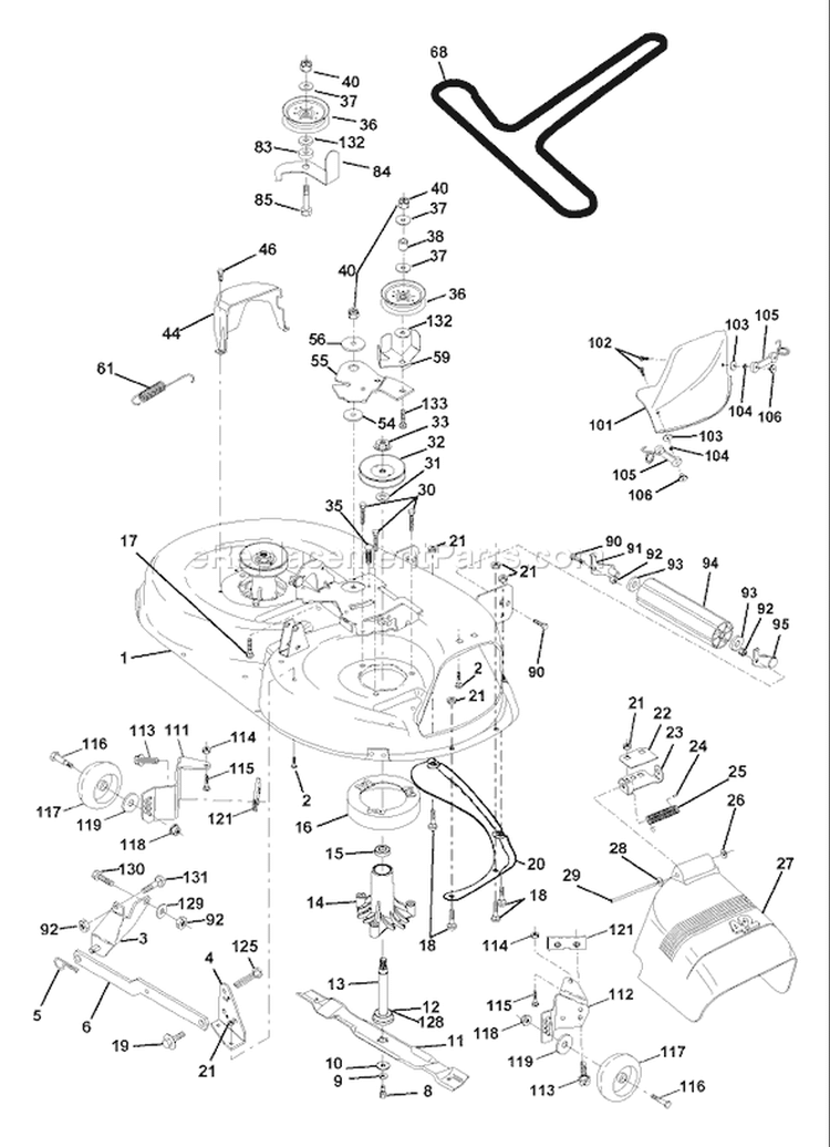 Page F Diagram and Parts List for 150 YTH  954140007C -1997-12 Husqvarna Lawn Tractor