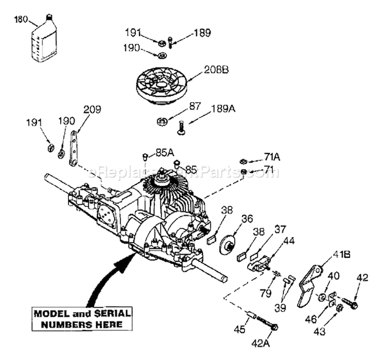 Page H Diagram and Parts List for 150 YTH  954140007C -1997-12 Husqvarna Lawn Tractor