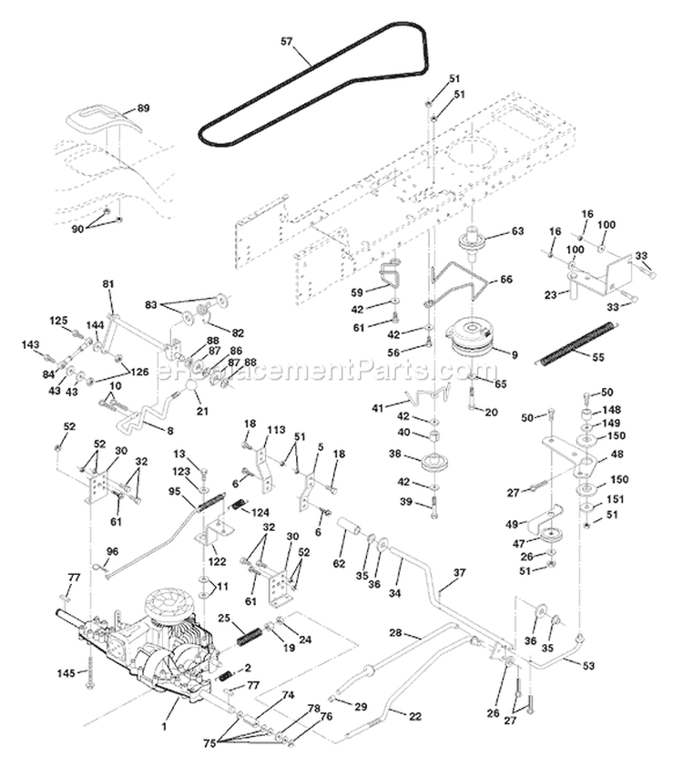 Page C Diagram and Parts List for 150 YTH  954140007D -1998-02 Husqvarna Lawn Tractor