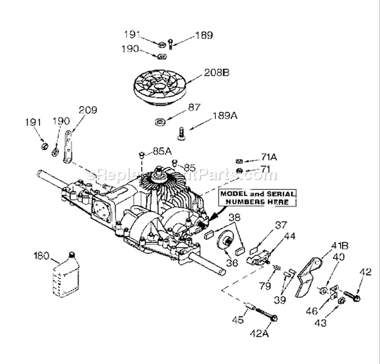 Page H Diagram and Parts List for 150 YTH  954140007D -1998-02 Husqvarna Lawn Tractor