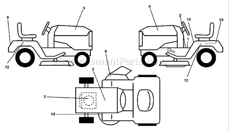 Page B Diagram and Parts List for 150 YTH  954140007D -1998-02 Husqvarna Lawn Tractor