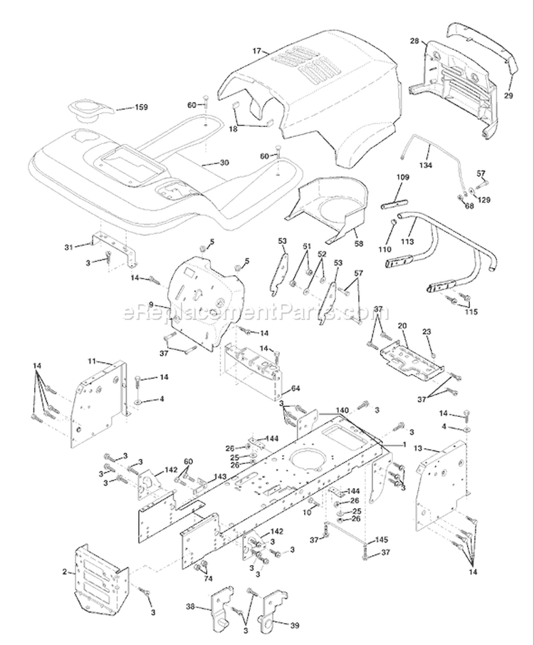 Page A Diagram and Parts List for 150 YTH  954140007J -1999-03 Husqvarna Lawn Tractor