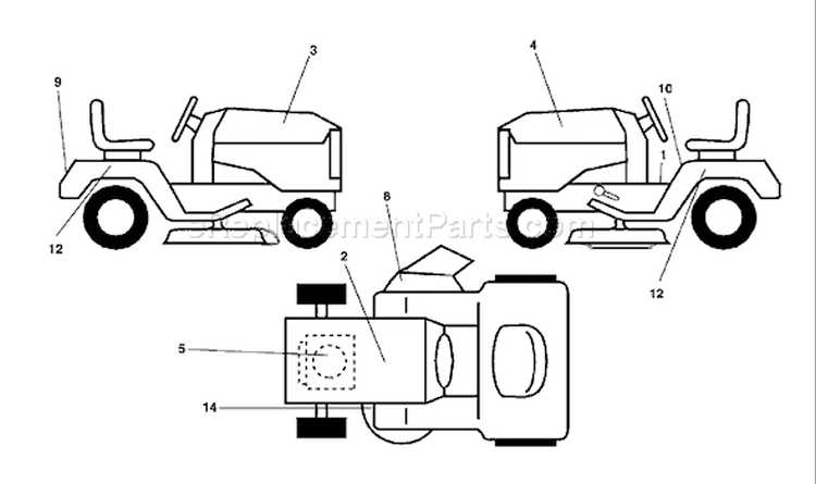 Page B Diagram and Parts List for 150 YTH  954140007J -1999-03 Husqvarna Lawn Tractor
