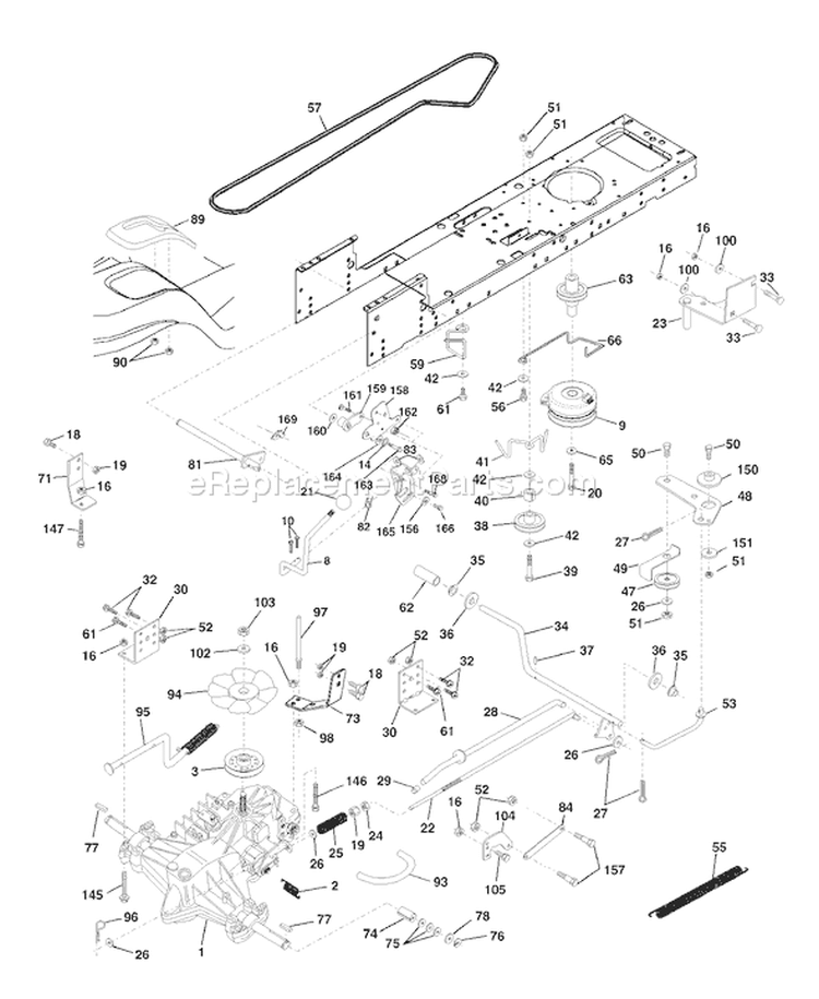 Page C Diagram and Parts List for 150 YTH  954140007J -1999-03 Husqvarna Lawn Tractor
