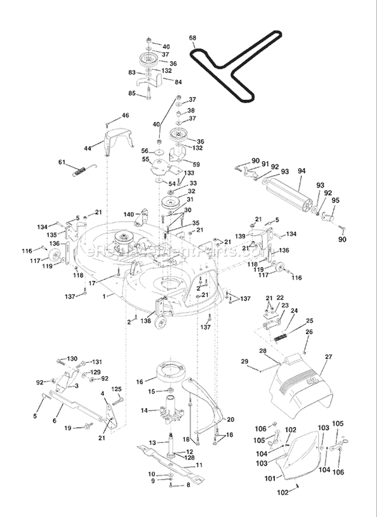 Page F Diagram and Parts List for 150 YTH  954140007J -1999-03 Husqvarna Lawn Tractor