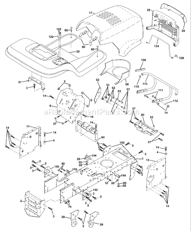 Page A Diagram and Parts List for 150 YTH  95414007 -1997-12 Husqvarna Lawn Tractor