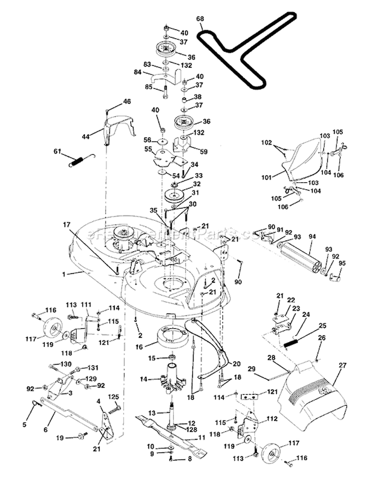 Page G Diagram and Parts List for 150 YTH  95414007 -1997-12 Husqvarna Lawn Tractor
