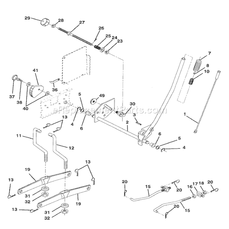 Page H Diagram and Parts List for 150 YTH  95414007 -1997-12 Husqvarna Lawn Tractor