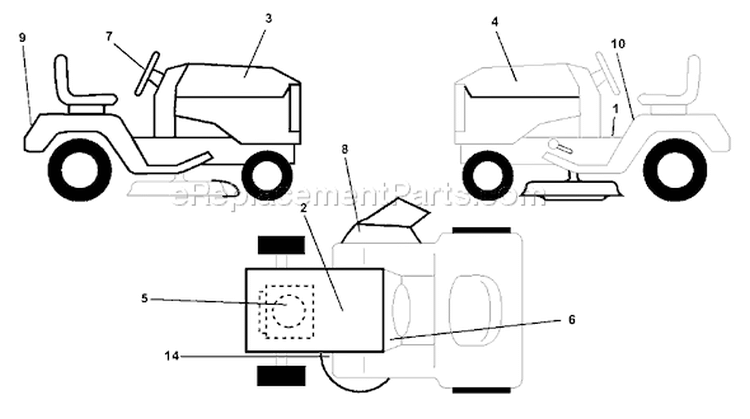 Page B Diagram and Parts List for 150 YTH  954140108B -1999-11 Husqvarna Lawn Tractor