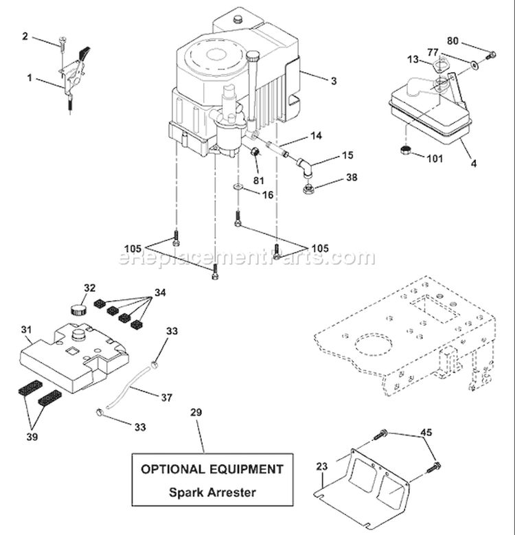 Page E Diagram and Parts List for 150 YTH  954140108B -1999-11 Husqvarna Lawn Tractor