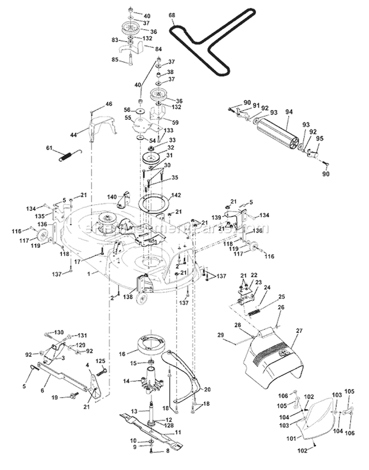 Page F Diagram and Parts List for 150 YTH  954140108B -1999-11 Husqvarna Lawn Tractor