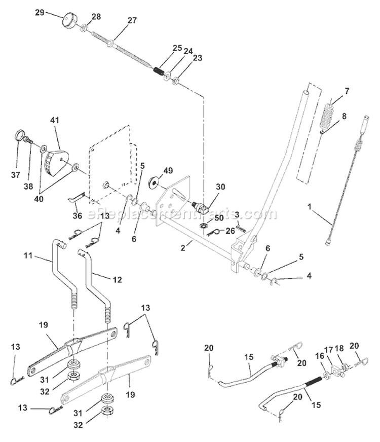 Page G Diagram and Parts List for 150 YTH  954140108B -1999-11 Husqvarna Lawn Tractor